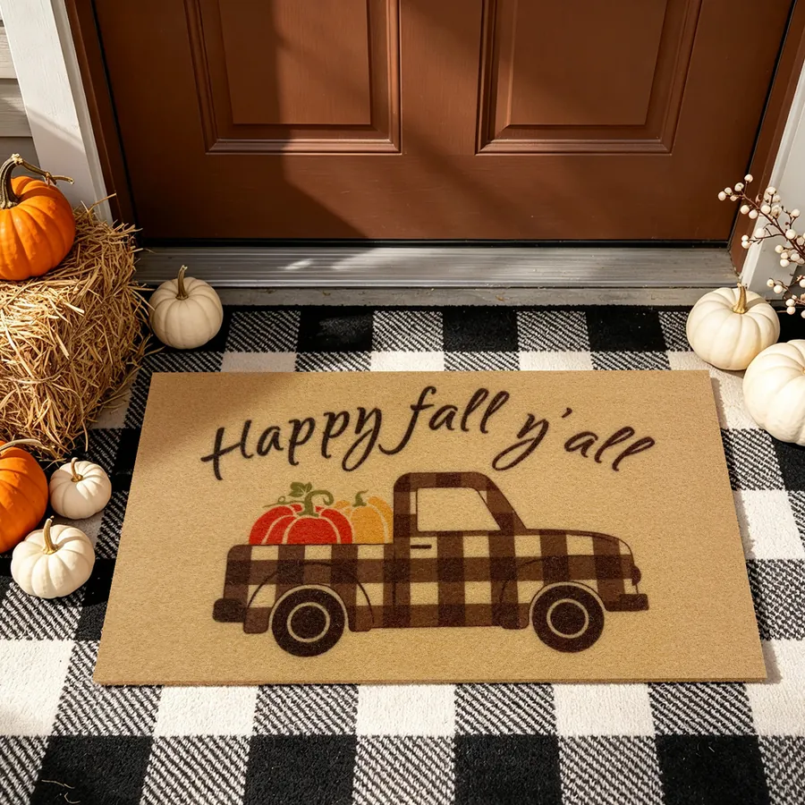 Black Truck doormat — with the non-slip rubber backing