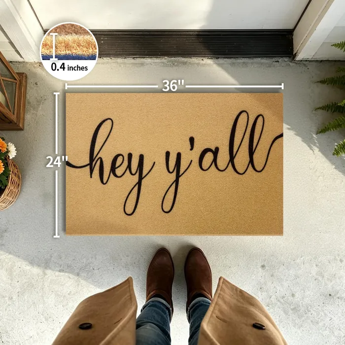 Hey Y’all doormat — 24×36 inch size