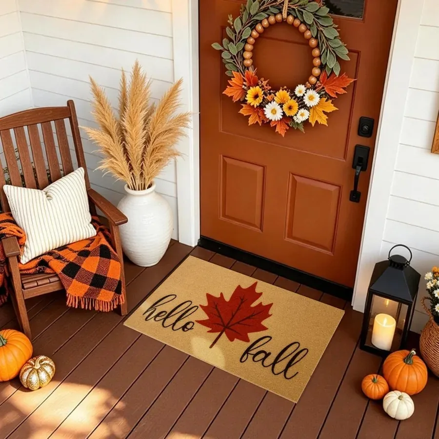 There's a sweet spot for every seasonal mat. A simple timeline for when to put out your fall, Halloween, and everyday doormats.