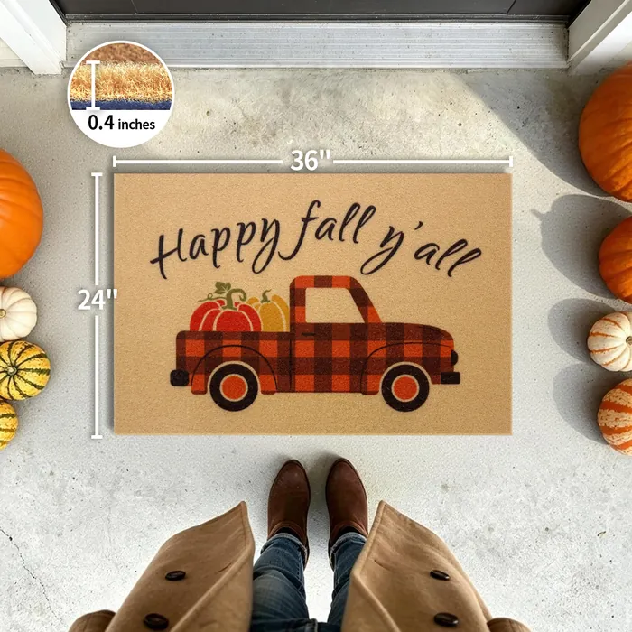 Orange Truck doormat — 24×36 inch size