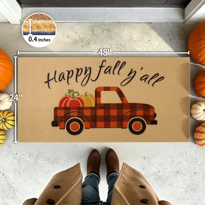 Orange Truck doormat — 24×48 inch size