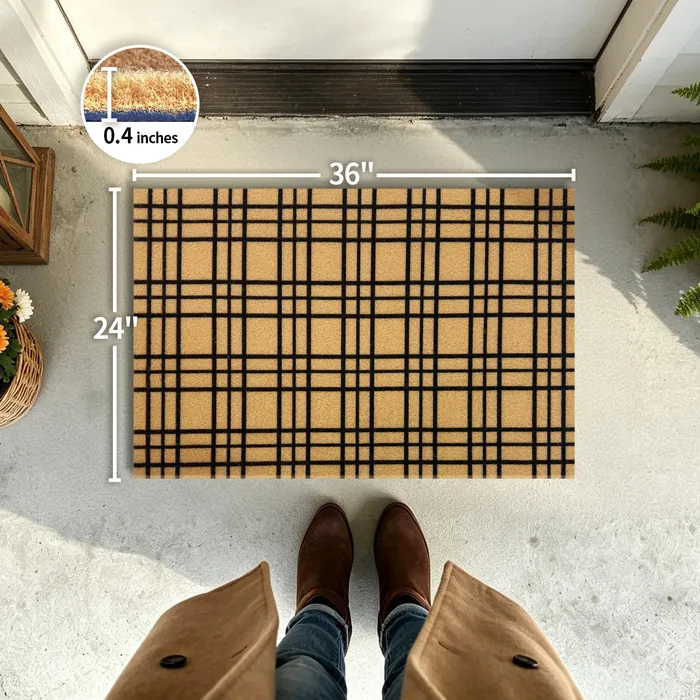Striped doormat — 24×36 inch size