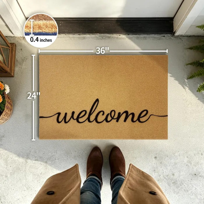 Welcome B doormat — 24×36 inch size