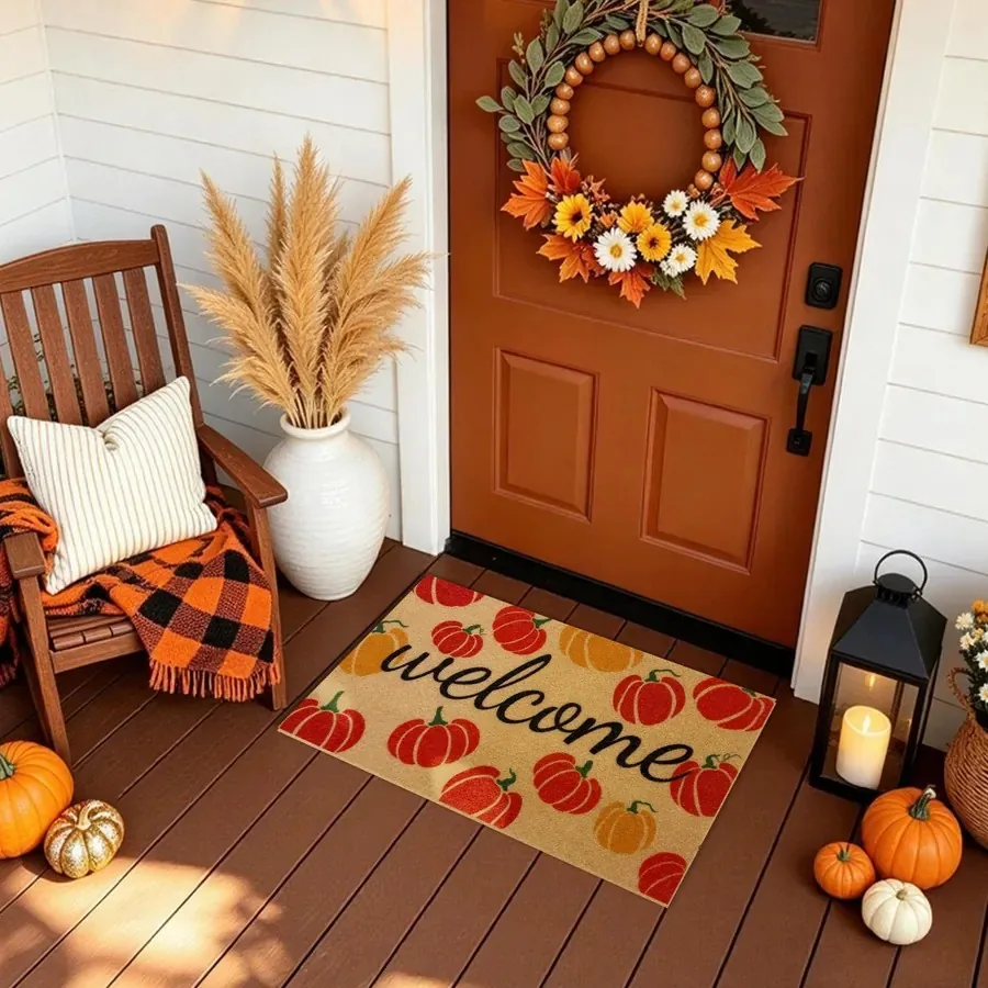 Mums, pumpkins, lanterns, and the right doormat — seven easy ways to make your front porch feel like fall the moment guests arrive.