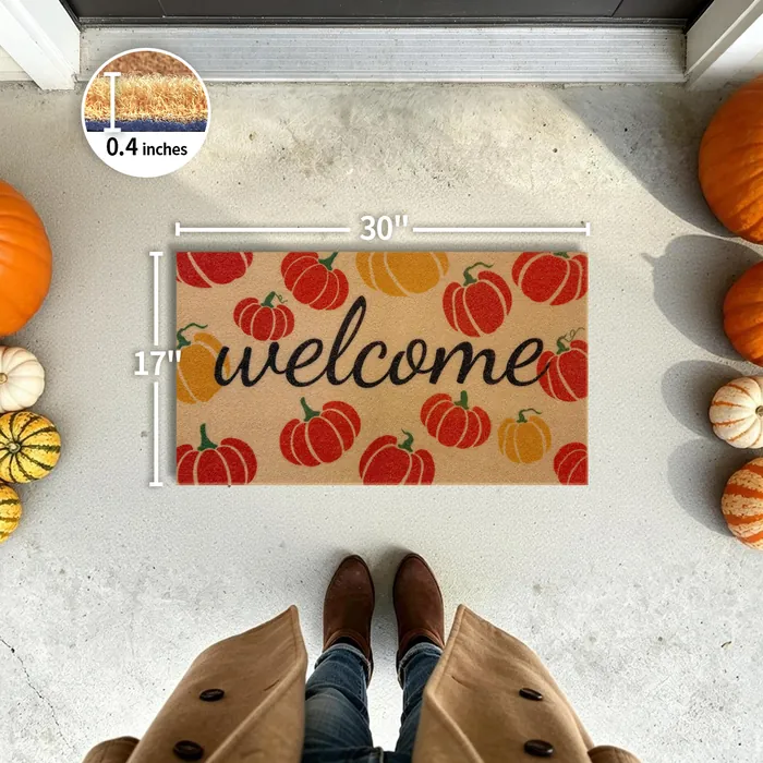 Welcome Pumpkins doormat — 17×30 inch size