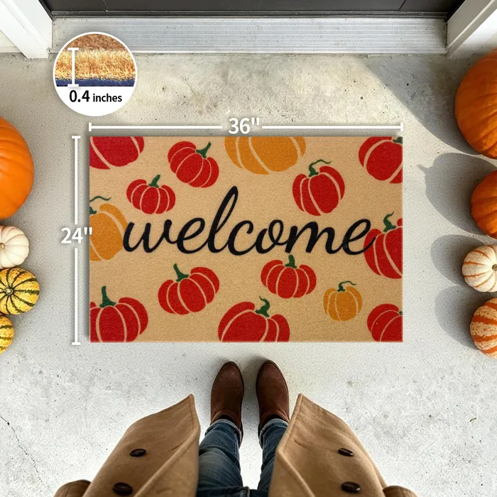 Welcome Pumpkins doormat — 24×36 inch size