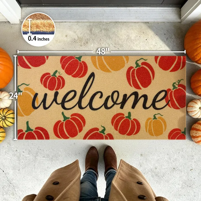 Welcome Pumpkins doormat — 24×48 inch size
