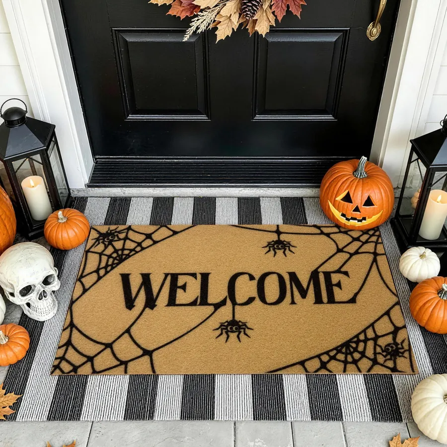 Welcome Spider doormat — with the non-slip rubber backing