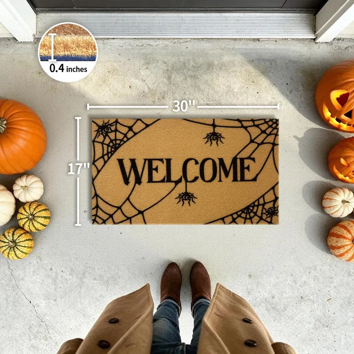 Welcome Spider doormat — 17×30 inch size