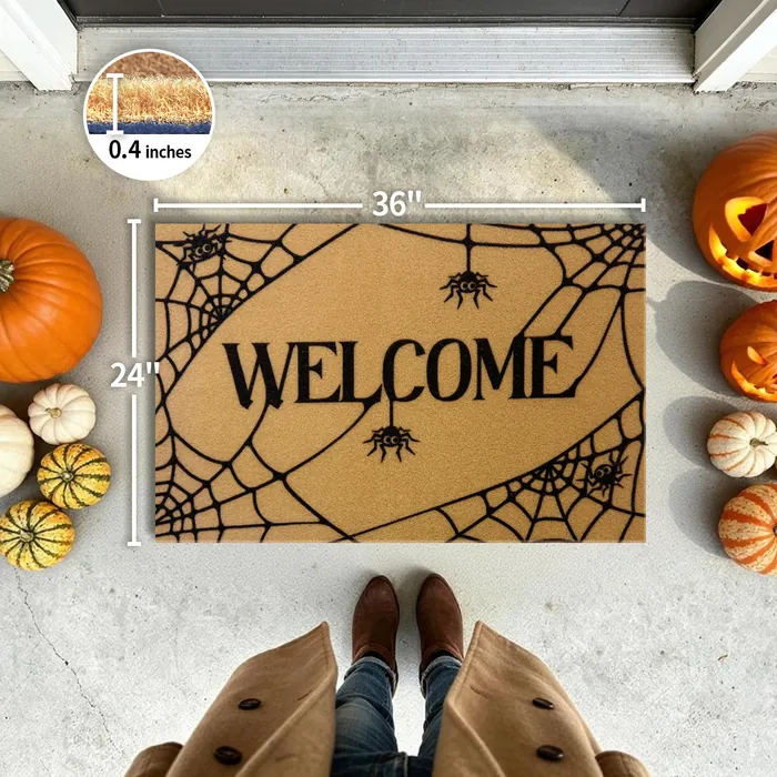 Welcome Spider doormat — 24×36 inch size